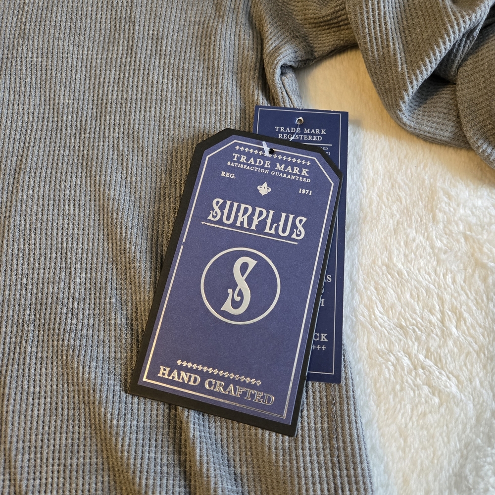 Surplus Gray Ribbed Henley Top - Picture 2 of 7